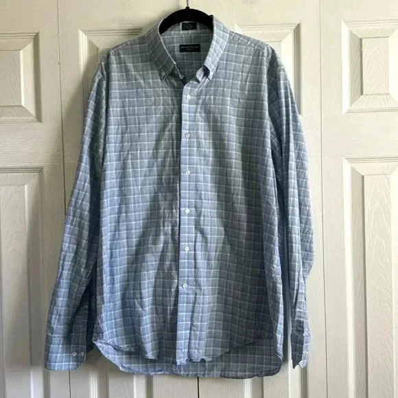 Peter Millar Collection | Blue Plaid Shirt | Long Sleeve Cotton | size L - Picture 1 of 4